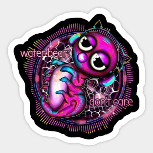 Waterbear don't care neon Sticker